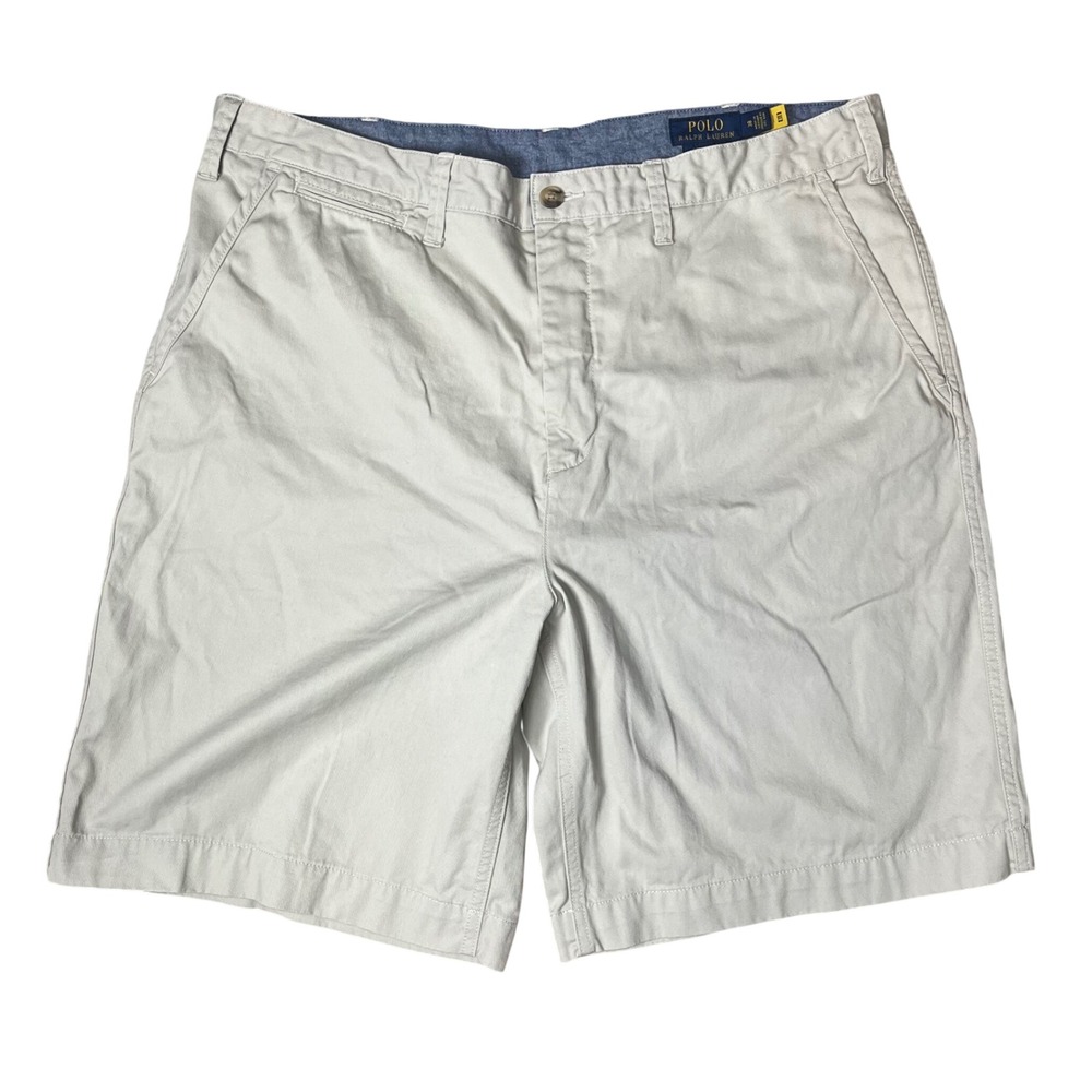 Polo Ralph Lauren Chino Shorts Mens 38 Tan Relaxed Fit Cotton Twill Khaki